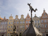 Dlugi Targ (Long Market), Lined with Medieval Houses, Gdansk, Pomerania, Poland, Europe Photographic Print by Gavin Hellier