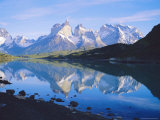 Chile, Patagonia, Torres Del Paine National Park, Cuernos Del Paine (2,600M) from Lago Pehoe Photographic Print by Geoff Renner