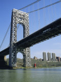 George Washington Bridge and Little Red Lighthouse, New York, USA Photographic Print by Geoff Renner