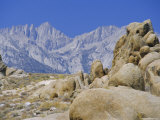 Distant Granite Peaks of Mount Whitney (4416M), Sierra Nevada, California, USA Photographic Print by Anthony Waltham