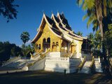 Ornate Religious Pavilion, the Haw Pha Bang, Royal Palace Museum, Luang Prabang, Laos Photographic Print by Gavin Hellier