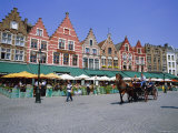 Cafes in the Main Town Square, Bruges, Belgium Photographic Print by Gavin Hellier
