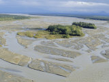 Delta Sandbanks and Braided Channels, Delta River, Alaska, USA Photographic Print by Anthony Waltham