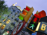 Casa Balli, Gaudi Architecture, and Street Signs, Barcelona, Spain Photographic Print by Gavin Hellier