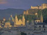 Elevated View of Kollegienkirche and Cathedral Domes, Salzburg, Unesco World Heritage Site, Austria Photographic Print by Gavin Hellier