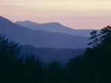 View of Afterglow from Foothills Park, West of Appalachian Mountains, Tennessee, USA Photographic Print by Julian Pottage
