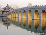 Seventeen Arch Bridge, Kunming Lake, Summer Palace, Beijing, China Photographic Print by Charles Bowman