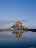 Mont St. Michel (Mont Saint-Michel) Reflected in Water, Manche, Normandy, France, Europe Photographic Print by Charles Bowman