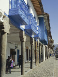 Colonial Balconies, Plaza De Armas, Cuzco, Peru, South America Photographie par Christopher Rennie