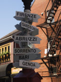 Signpost to Italian Cities, North End, 'Little Italy', Boston, Massachusetts, USA Photographic Print by Amanda Hall