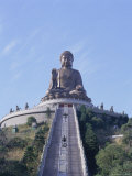 Statue of the Buddha, the Largest in Asia, Po Lin Monastery, Lantau Island, Hong Kong, China, Asia Photographic Print by Adina Tovy
