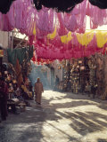 Figure in Wool Dyers Textile Souk, Marrakesh, Morocco, Africa Photographic Print by Jj Travel Photography
