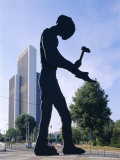 Hammering Man Sculpture, Frankfurt, Germany, Europe Photographic Print by Hans Peter Merten