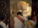 Coptic Christian Christmas Service, Church of St. Barbara, Old Cairo, Egypt, North Africa, Africa Photographie par Upperhall Ltd