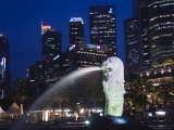 The Merlion, Singapore's National Symbol, Singapore, Southeast Asia, Asia Photographic Print by Amanda Hall