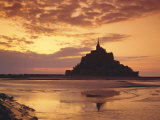 Mont Saint-Michel (Mont St. Michel) at Sunset, La Manche Region, Normandy, France, Europe Photographic Print by Roy Rainford