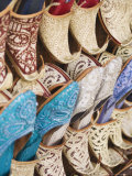 Curly Toed Slippers for Sale in Bur Dubai Souk, Dubai, United Arab Emirates, Middle East Photographic Print by Amanda Hall