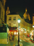 Cafes and Street at Night, Montmartre, Paris, France, Europe Photographic Print by Roy Rainford