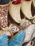 Curly Toed Slippers for Sale in Bur Dubai Souk, Dubai, United Arab Emirates, Middle East Photographic Print by Amanda Hall