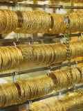 Gold Bangles in the Gold Souk, Deira, Dubai, United Arab Emirates, Middle East Photographic Print by Amanda Hall