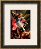 The Archangel Michael Defeating Satan Framed Giclee Print by Guido Reni