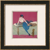 Her Dachshund is Proposing a Walk Framed Giclee Print by Gerda Wegener