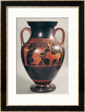 Attic red-figure belly amphora of Herakles capturing Kerberus, Greek, from Athens, 6th century B 額入りジクレープリント - アンドキデス・