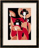 Two Japanese Geisha Framed Giclee Print