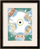 Surgical Patient's View of Five Doctors Framed Giclee Print