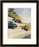 Racing Cars of 1926: Oddly One Car is Carrying Two People the Others Only One Framed Giclee Print by Norman Reeve