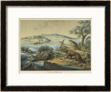 Animals and Plants of the Post-Jurassic Era in Southern England Framed Giclee Print by Ferdinand Von Hochstetter