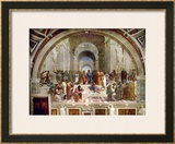 School of Athens, circa 1510-1512, One of the Murals Raphael Painted for Pope Julius II Framed Giclee Print by Raphael 