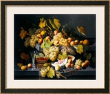 Still Life with Fruit and a Glass of Champagne Framed Giclee Print by Severin Roesen