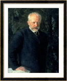 Portrait of Piotr Ilyich Tchaikovsky (1840-93), Russian Composer, 1893 額入りジクレープリント - ニコライ・ドミートリエヴィチ・クズネツォフ
