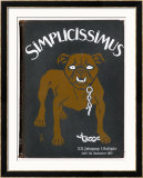 The Simplicissimus Bulldog on the Cover of the April to September 1907 Journal 額入りジクレープリント - Thomas Theodor・Heine