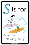 Sun, Sand and Surf Tin Sign