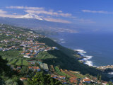 Aerial View of the North Coast and Mount Teide, Tenerife, Canary Islands, Atlantic, Spain, Europe Photographic Print by John Miller