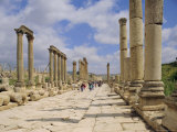 The Colonnaded Street, Cardo Maximus, in the Roman Ruins, Jerash, Jordan Photographic Print by Michael Short