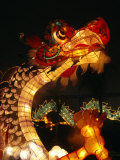 Dragon Lights at the Star Ferry Terminal on Chinese Takeover, Hong Kong, China, Asia Photographic Print by Alison Wright