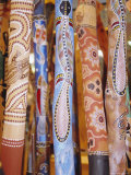 Traditional Hand Painted Colourful Didgeridoos, Australia, Photographic Print