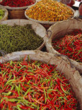 Chillies for Sale, Street Market, Bangkok, Thailand Photographic Print by John Miller
