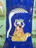 Beautiful Mughal Frescos on Walls of the Juna Mahal Fort, Dungarpur, Rajasthan, India Photographic Print by Robert Harding