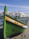 Fishing Boat and Village Near Portimac, Ferragudo, Algarve, Portugal, Europe Photographic Print by Tom Teegan
