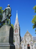 Statue of J R Godley and the Cathedral, Christchurch, Canterbury, South Island, New Zealand Photographic Print by Neale Clarke