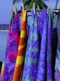 Cloth for Sale, Tahiti, Society Islands, French Polynesia, South Pacific Islands, Pacific Photographie par Sylvain Grandadam