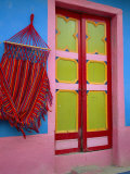 Close-up of Doorway and Hammock, Raquira, Boyaca Region, Columbia, South America Photographic Print by D Mace