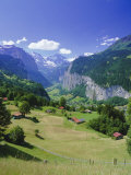 View Over Lauterbrunnen from Wengen, Bernese Oberland, Swiss Alps, Switzerland, Europe Photographic Print by Simon Harris