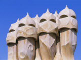 Gaudi Architecture, Casa Mila, La Pedrera House, Catalunya (Catalonia) (Cataluna), Spain Photographie par Gavin Hellier