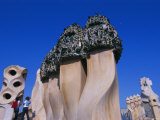 Gaudi Architecture, Casa Mila, La Pedrera House, Catalunya (Catalonia) (Cataluna), Spain Lámina fotográfica por Gavin Hellier