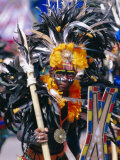 Portrait of a Boy in Costume and Facial Paint, Mardi Gras, Dinagyang, Island of Panay, Philippines Photographic Print by Alain Evrard